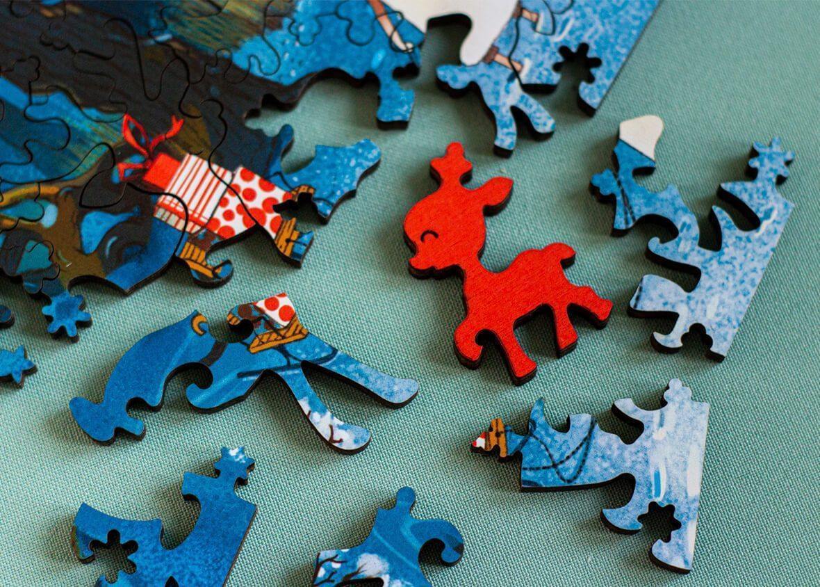DaVICI Exclusive Holzpuzzles - Winter und Schlitten.